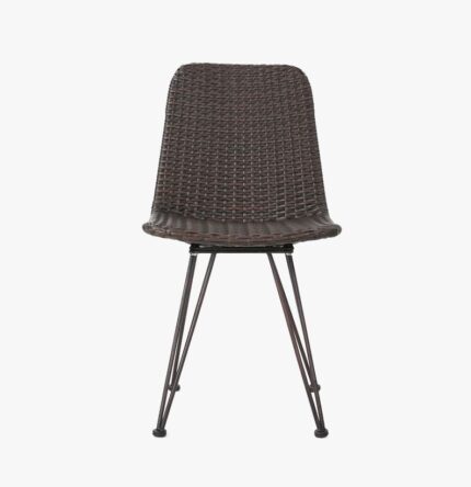 Silla Konna gris oscuro y patas de acero acabado pintado negro